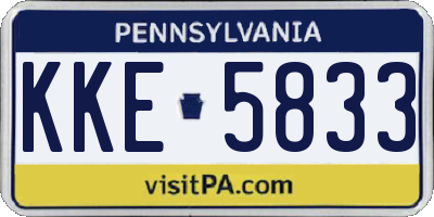 PA license plate KKE5833