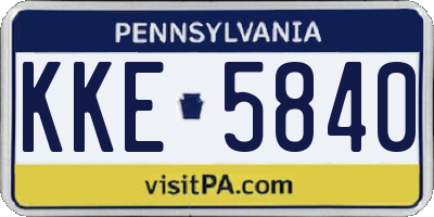 PA license plate KKE5840