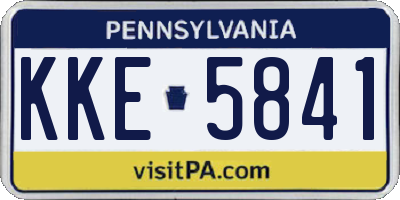 PA license plate KKE5841