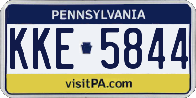 PA license plate KKE5844