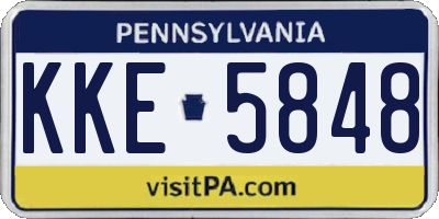 PA license plate KKE5848