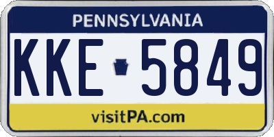 PA license plate KKE5849
