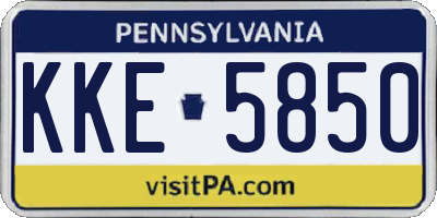 PA license plate KKE5850