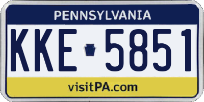 PA license plate KKE5851