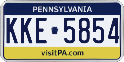 PA license plate KKE5854