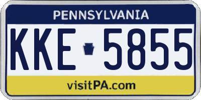 PA license plate KKE5855