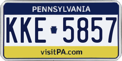 PA license plate KKE5857
