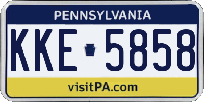 PA license plate KKE5858