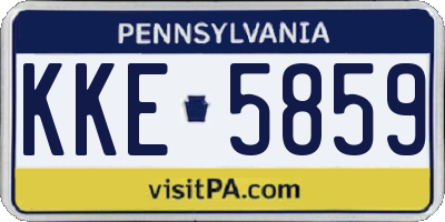 PA license plate KKE5859