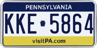 PA license plate KKE5864
