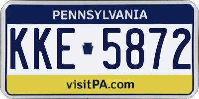 PA license plate KKE5872