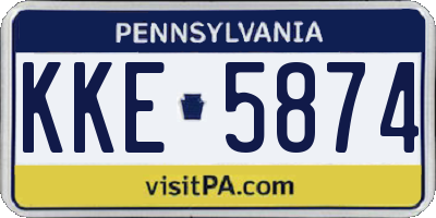 PA license plate KKE5874