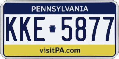 PA license plate KKE5877