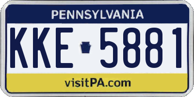 PA license plate KKE5881