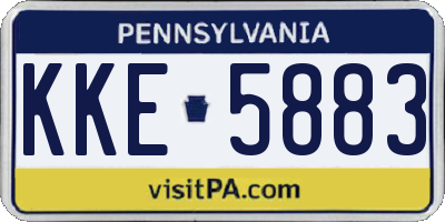 PA license plate KKE5883