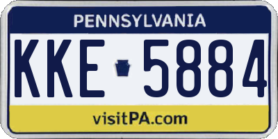 PA license plate KKE5884