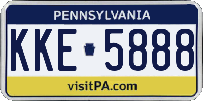 PA license plate KKE5888