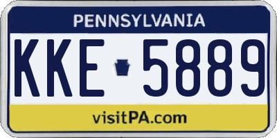 PA license plate KKE5889
