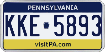 PA license plate KKE5893