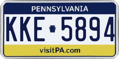 PA license plate KKE5894