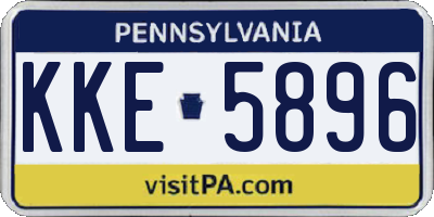 PA license plate KKE5896