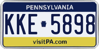PA license plate KKE5898