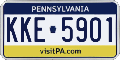 PA license plate KKE5901