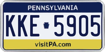 PA license plate KKE5905
