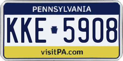 PA license plate KKE5908