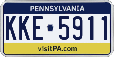 PA license plate KKE5911