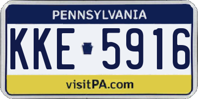 PA license plate KKE5916