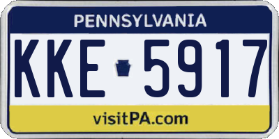 PA license plate KKE5917
