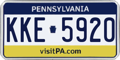 PA license plate KKE5920
