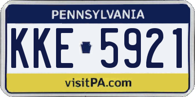 PA license plate KKE5921