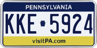 PA license plate KKE5924