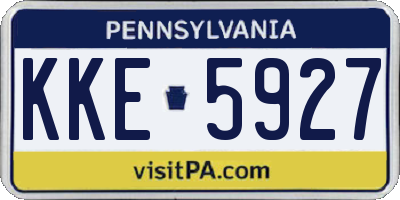 PA license plate KKE5927