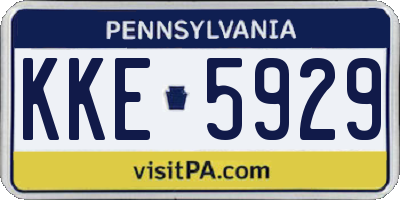 PA license plate KKE5929