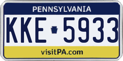 PA license plate KKE5933