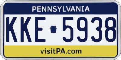 PA license plate KKE5938