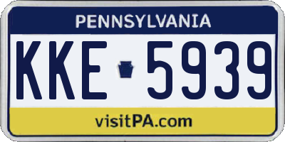 PA license plate KKE5939