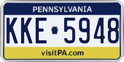 PA license plate KKE5948