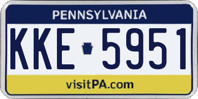 PA license plate KKE5951