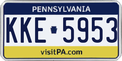 PA license plate KKE5953