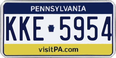 PA license plate KKE5954