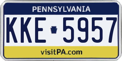 PA license plate KKE5957