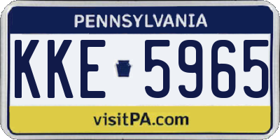 PA license plate KKE5965