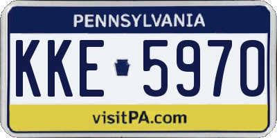 PA license plate KKE5970