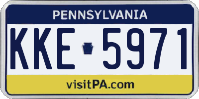 PA license plate KKE5971