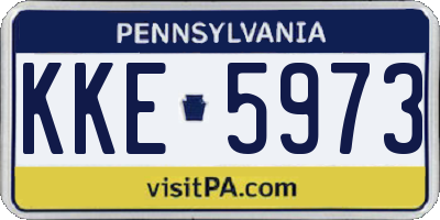 PA license plate KKE5973