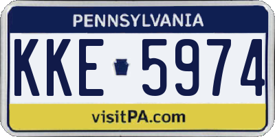 PA license plate KKE5974